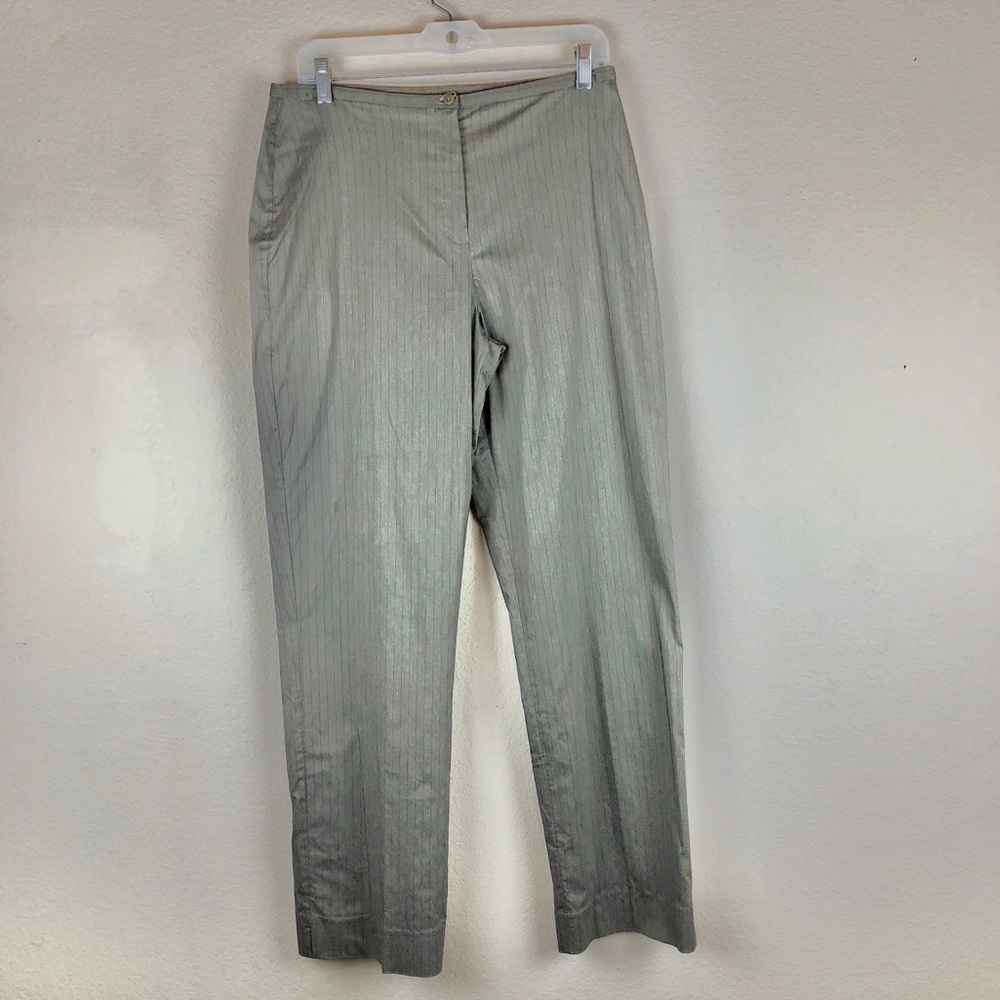 Cache Capri Pants Pinstripe Grey Dress